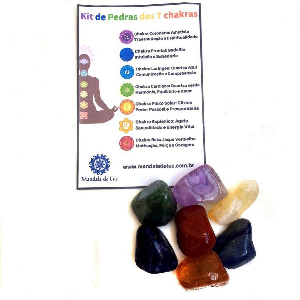 Kit De 7 Pedras Naturais Dos Chakras Mandala De Luz P Pedras