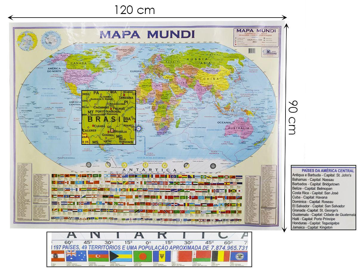 Kit Globo Terrestre Inflável 17cm Lupa Mapas do Brasil Mundi e São