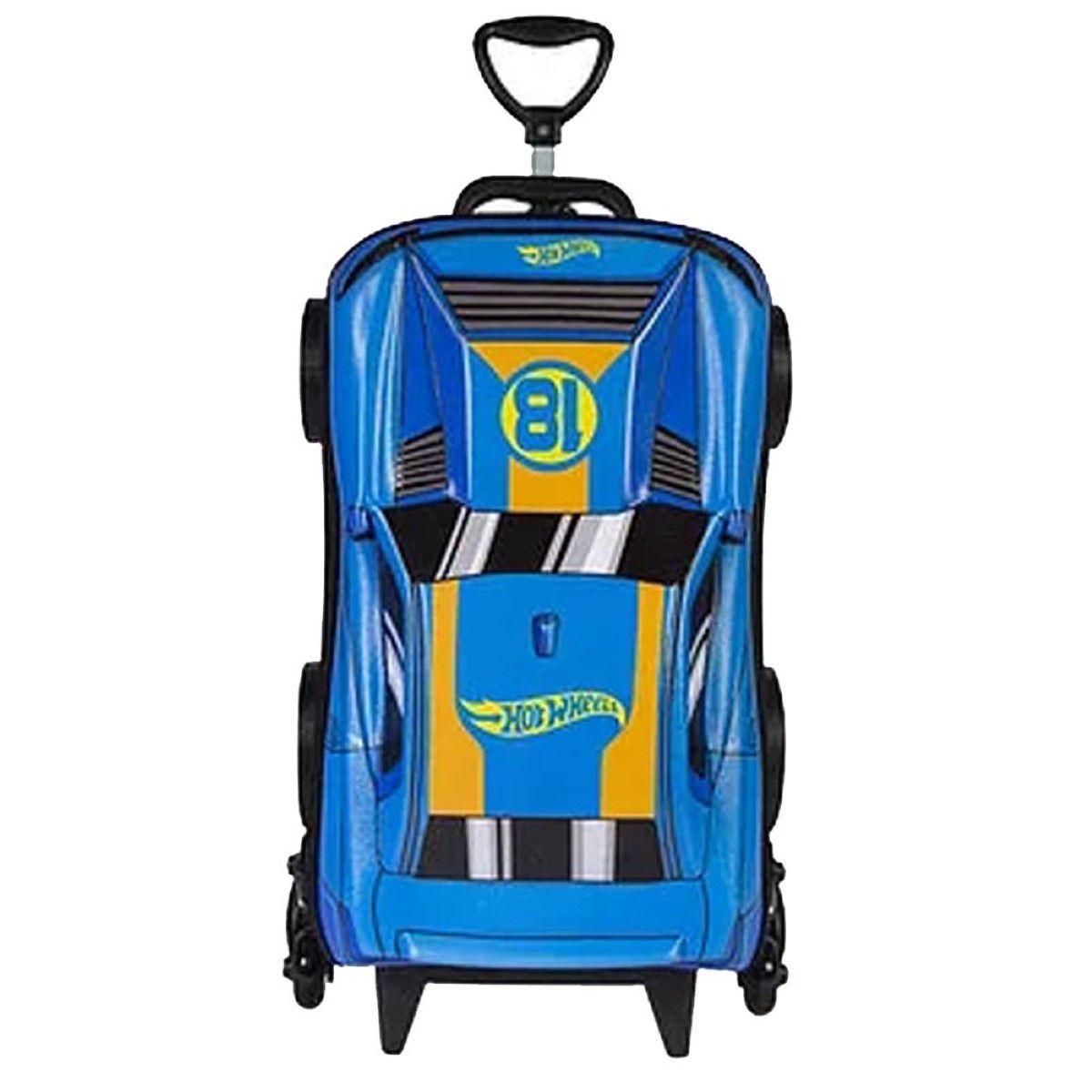 Mochila De Rodinha D Hot Wheels Muscle Lancheira Maxtoy