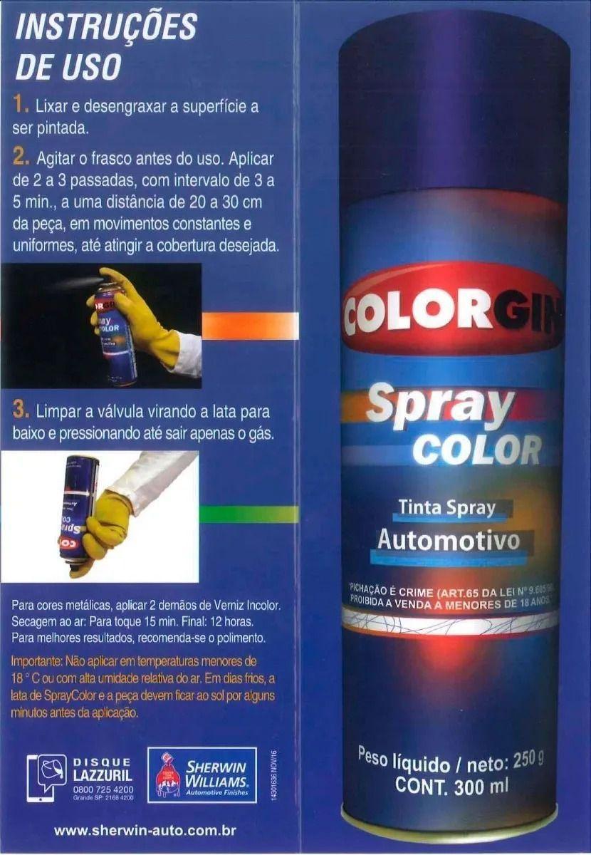 Tinta Spray Automotiva Colorgin Preto Fosco Alta Temperatura Lazzuril