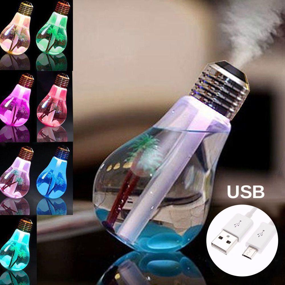 Umidificador De Ar Difusor Aromas LED Ultrassonico Lampada USB Ab