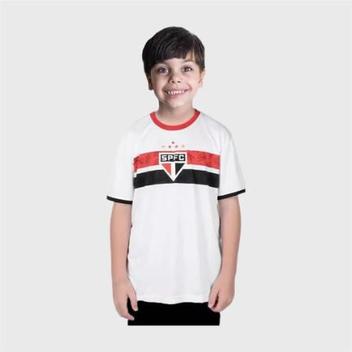 Camisa S O Paulo Oficial Licenciada Stencil Infantil Braziline