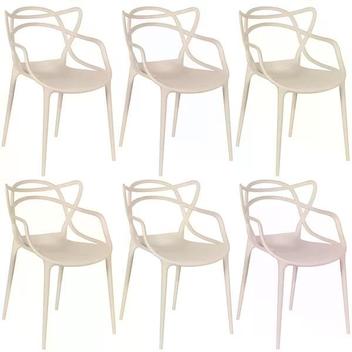 Kit Cadeira Allegra Ana Maria Masters Jantar Cozinha Jardim Empilh Vel Nude Brazecomm