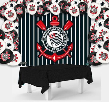 Kit Festa Corinthians Decora Toalha Preta Bal Es Painel