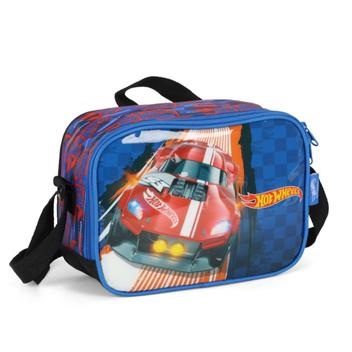 Lancheira Hot Wheels Térmica Infantil Carros Esportiva Azul Luxcel