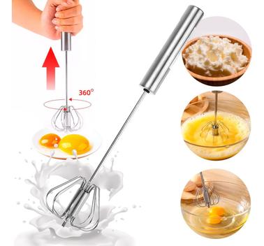 Mixer Misturador Batedor de Ovos Semi Automático Giratório