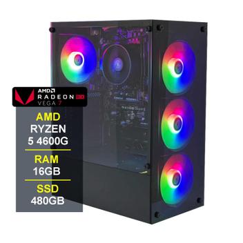 Pc Gamer Cpu Amd Ryzen 5 4600G Vega 7 16gb Ssd 480gb 500W Deutel PC