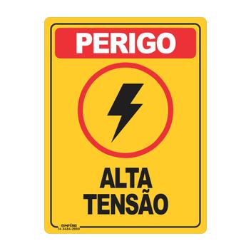 Placa De Sinaliza O Perigo Alta Tens O Imp Rio Da Impress O Placa