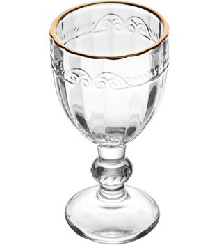 Taça 50ml De Licor De Cristal Ecológico Borda Dourada Imperial