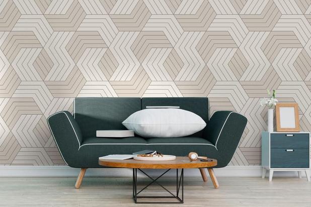 Papel De Parede Nude Estampa Geom Trica M Eu Que Decorei Papel De Parede Magazine Luiza