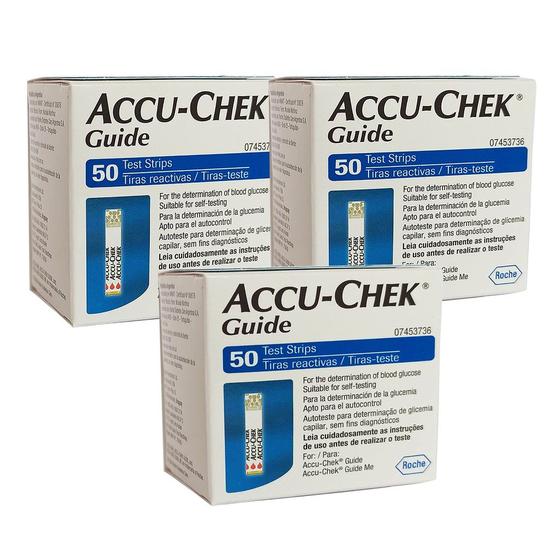 150 Tiras Reagentes Accu Chek Guide Combo 3x50 ROCHE Tiras Para