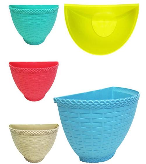 Vaso De Parede Rattan Jardim Vertical Orqu Dea Meia Lua Premier