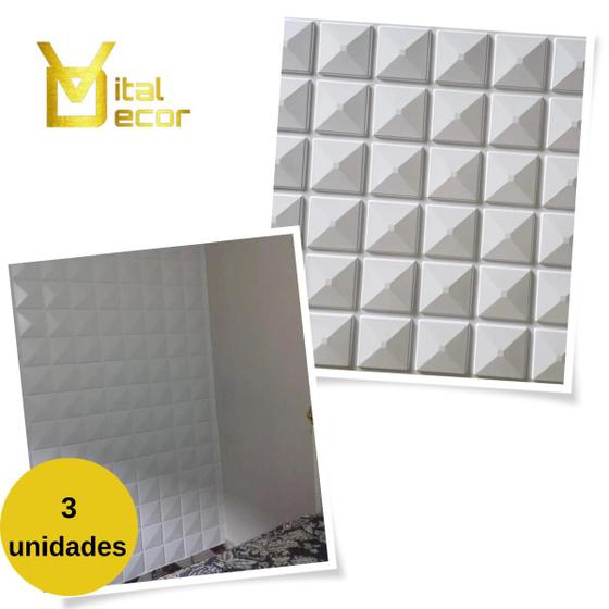 3 Placas De Pvc 3d Revestimento Para Parede 50cmx50cm Viena VITAL