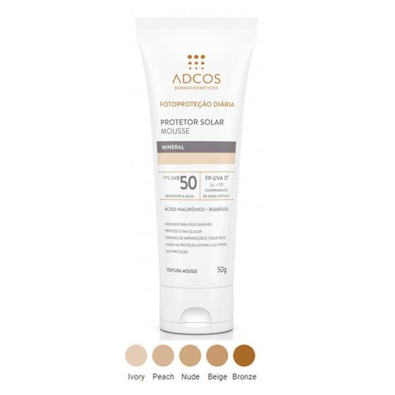 Adcos Protetor Solar Mousse Tonalizante FPS50 Nude 50g Protetor Solar