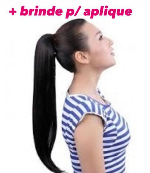 Aplique Rabo De Cavalo Humano Cm Castanho Gramas Mega Hair E