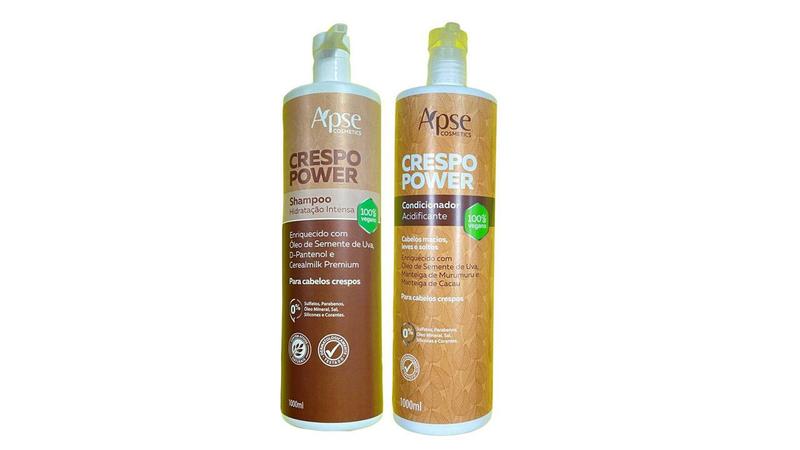 Apse Crespo Power Shampoo 1L E Condicionador 1 L Kit Shampoo E