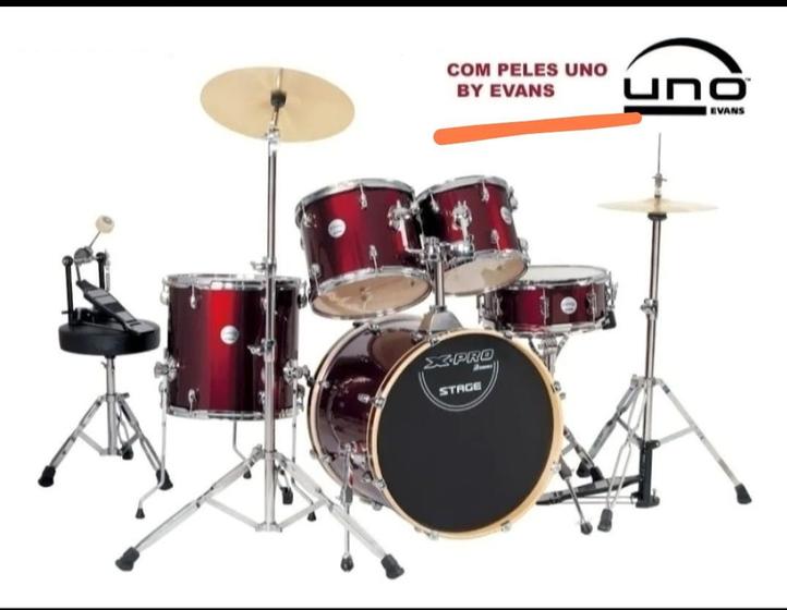 Bateria Acústica C Ibanez X Pro Stage Vinho Bumbo 20 Bateria Acústica