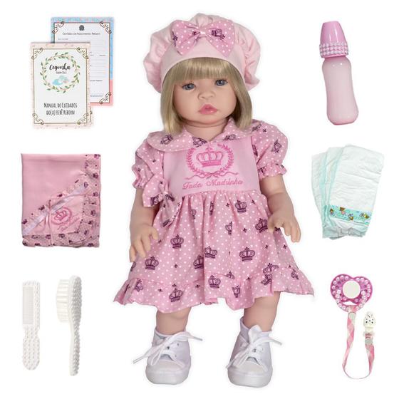 Boneca Realista Bebê Reborn Grande 100 Silicone Cegonha Reborn Dolls