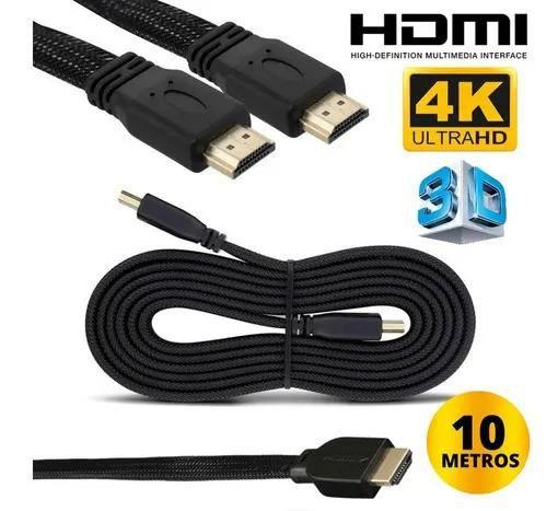 Cabo Hdmi Blindado 10m 2 0 4k 3d Pino Dourado LEHMOX Cabo