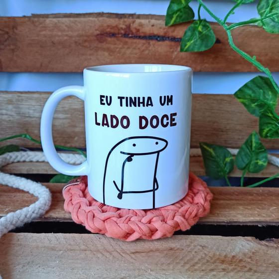 Caneca Branca Personalizada Flork Eu Tinha Um Lado Doce Orca