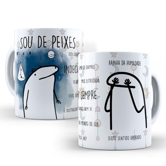 Caneca Personalizada Signos Aniversário Porcelana Flork Meme Bolo Bento