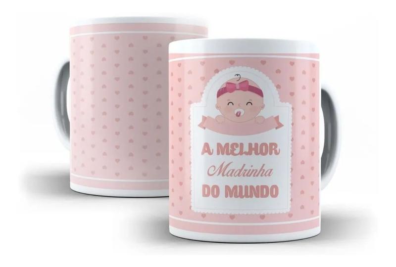 Caneca Porcelana Melhor Madrinha Do Mundo Presente Dinda Villa Caneca