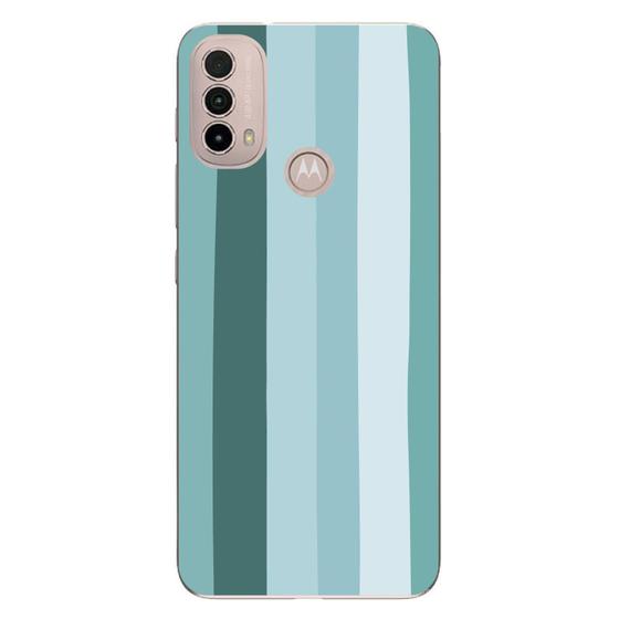 Capa Case Capinha Motorola Moto E40 Arco Iris Verde Água SHOWCASE