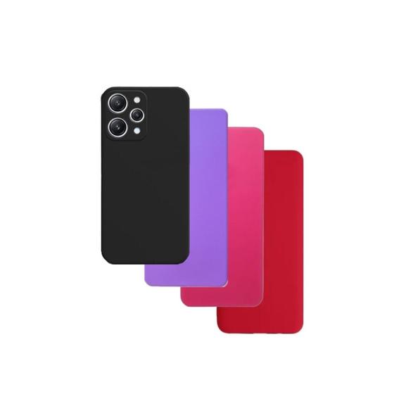 Capa De Silicone Aveludado Colorida E Transparente Compativel Redmi 12