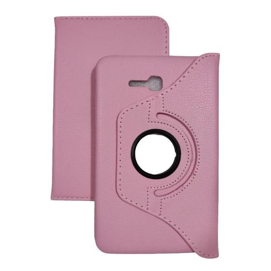 Capa Giratória Tablet Samsung Galaxy Tab 3 Lite T110 T111 T113 Rosa