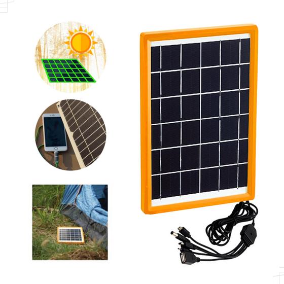 Carregador Solar Portatil Para Carregar Celular USB Camping Pesca