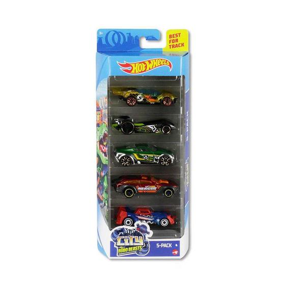 Carrinhos Hot Wheels Pacote Carros City Vs Robo Beasts Mattel Carrinho De