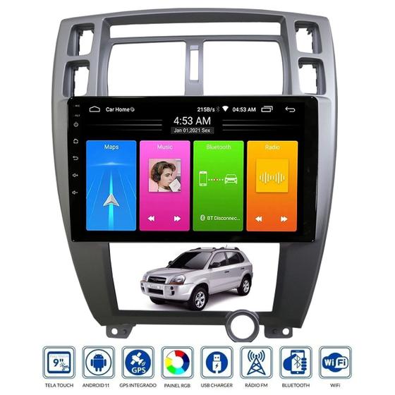 Central Multimídia Android Hyundai Tucson Digital Processador Quad Core