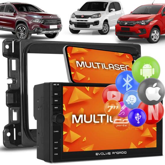 Central Multimídia Evolve Infinity Multilaser MP5 2din Uno Mobi Toro BT