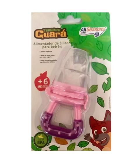 Chupeta Alimentadora Frutas Bico Silicone Mordedor Bebe Rosa Turma Do