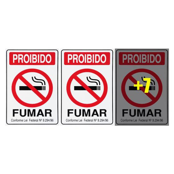 Combo 10 Placas De Sinalização Proibido Fumar 15x20 Acesso P 5 1 F9e