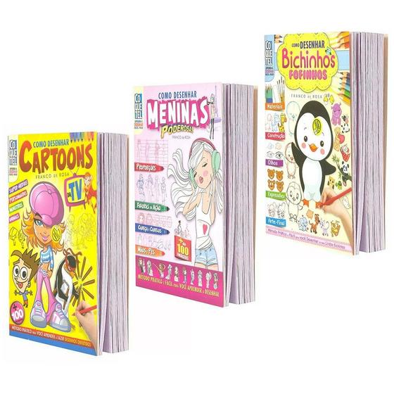 Como Desenhar Cartoons Meninas Poderosas Bichinhos Volumes Coquetel