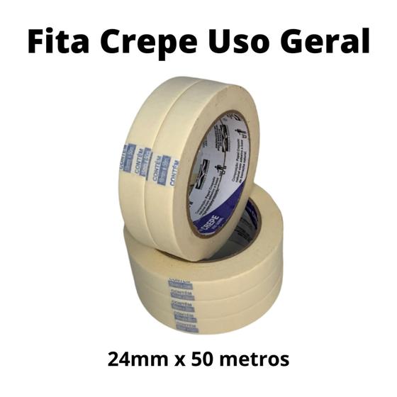 Fita Crepe Uso Geral 24mm X 50 Metros KIT 4 Unidades Koretech