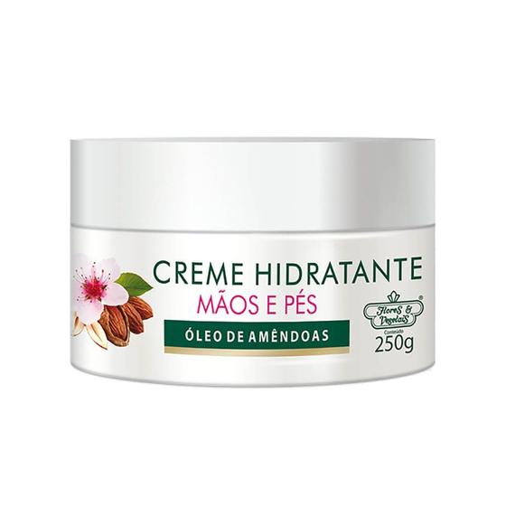 Flores Vegetais Óleo De Amêndoas Creme Mãos e Pés 250g Hidratante