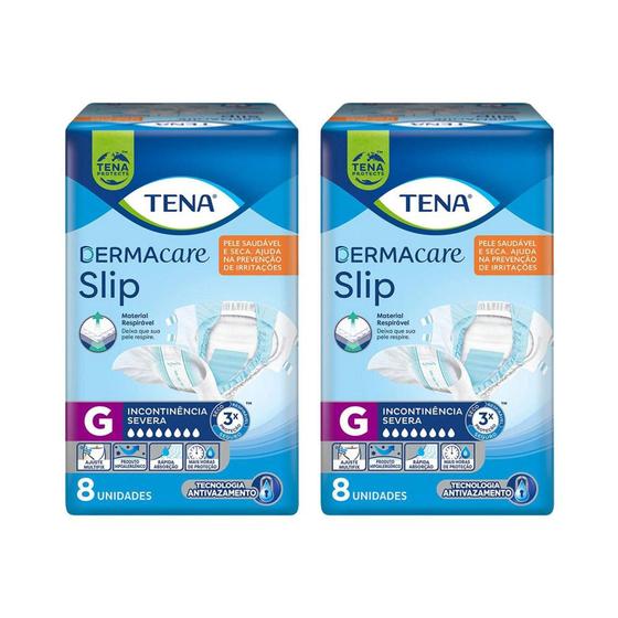 Fralda Geri Trica Tena Slip Dermacare G Unidades Kit Pacotes