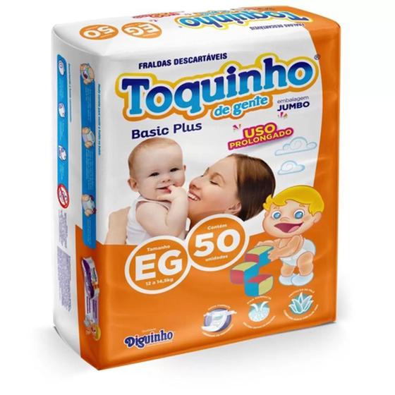 Fralda Toquinho De Gente Basic Plus Tam EG 50 Tiras Unidades