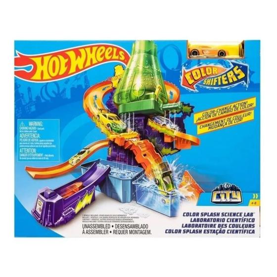 Hot Wheels Pista Estação Científica CCP76 Color Shifyers Laboratório Carrinho Muda de COR