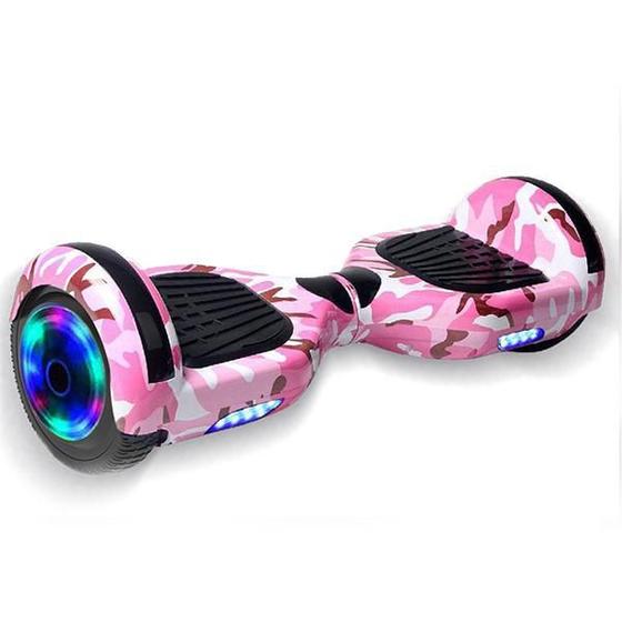 Hoverboard Overboard Skate El Trico Led Rosa Camuflado N Smart