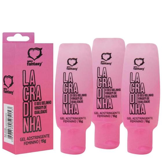 KIT 03 Gel Adstringente Feminino Lacradinha 15G Sexy Fantasy Gel Para