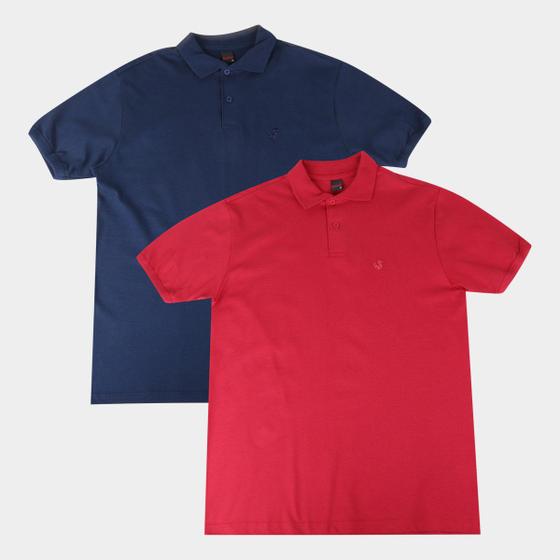 Kit 2 Camisas Polo Básicos Lisa Masculina Camisas Pólo Masculinas