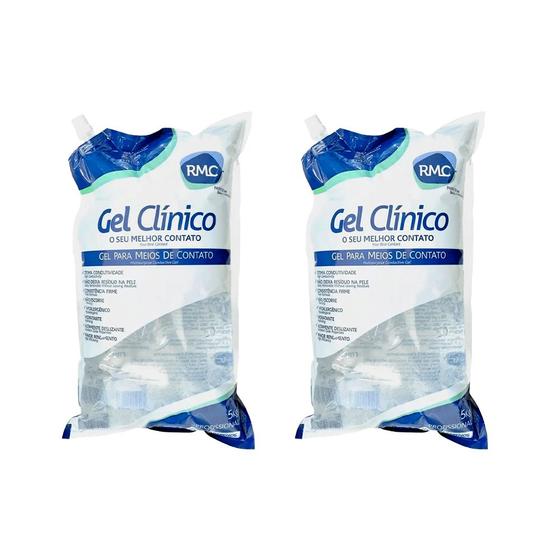 Kit 2 Gel Clínico Contato Condutor Incolor Ultrassom Tens e Fes Incolor