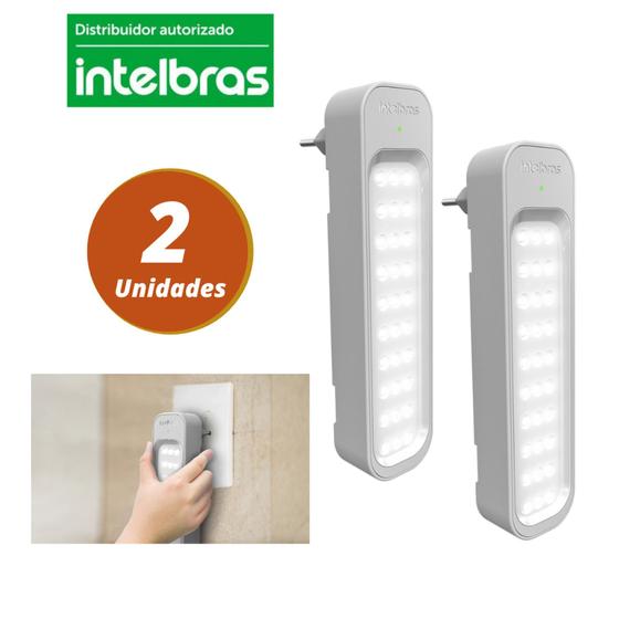 Kit 2 Luminárias de Emergência Intelbras Lea 150 Led Bivolt Branca