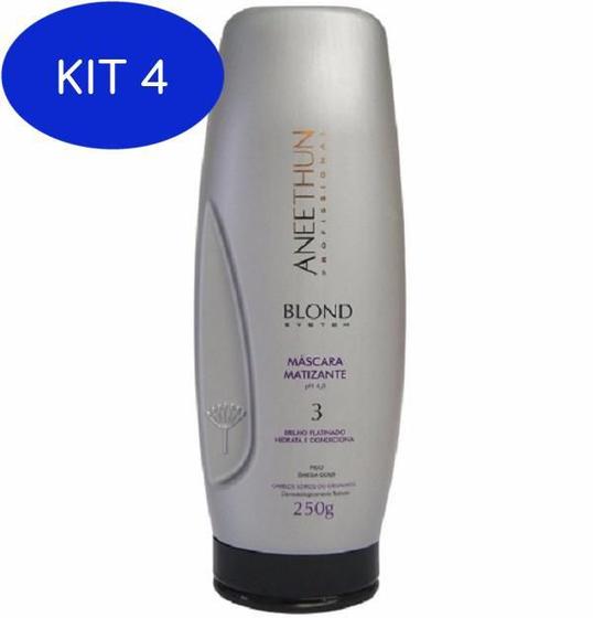 Kit 4 Aneethun Mascara Matizante Blond System 250g Kit De Tratamento