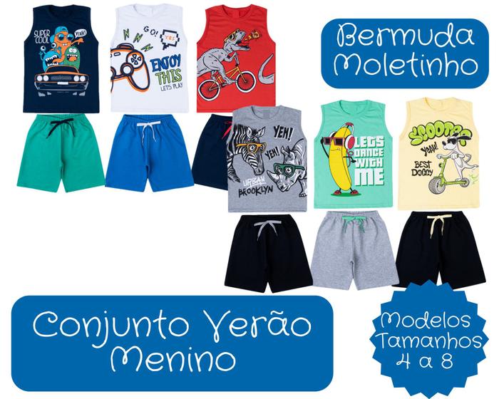 Kit 4 Conjuntos Infantil Menino Verão Cleomara Conjunto Infantil