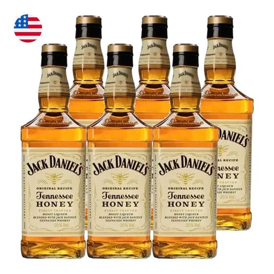 Kit 6 Whiskeys Jack Daniels Honey Estados Unidos 1 L Whisky