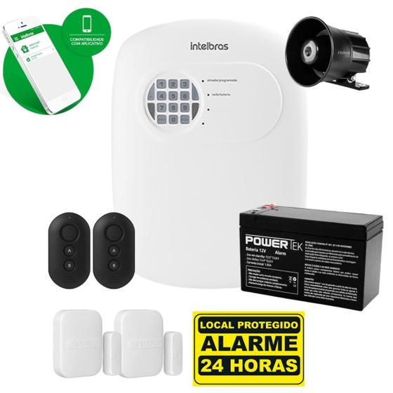 Kit Alarme Intelbras Monitorado App Celular 2 Sensor Sem Fio Ramais